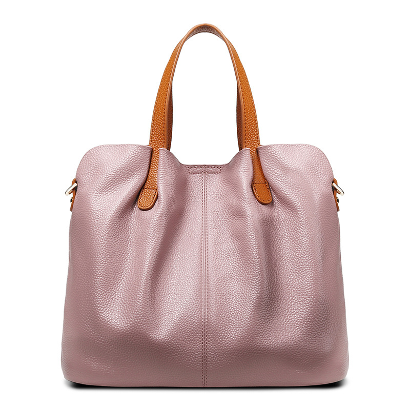 The 2025 new high-end large-capacity tote bag with contrasting colors is a versatile everyday women's bag and a niche crossbody handbag