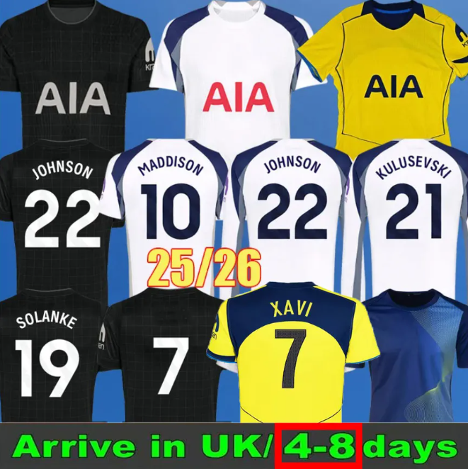 24 25 26 Tottenhamjersey 25 26 Season TEL SOLANKE SON KUDUS MADDISON KULUSEVSKI RICHARLISON ROMERO VAN DE VEN BISSOUMA Soccer Jerseys 2025 mens kit kids equipments