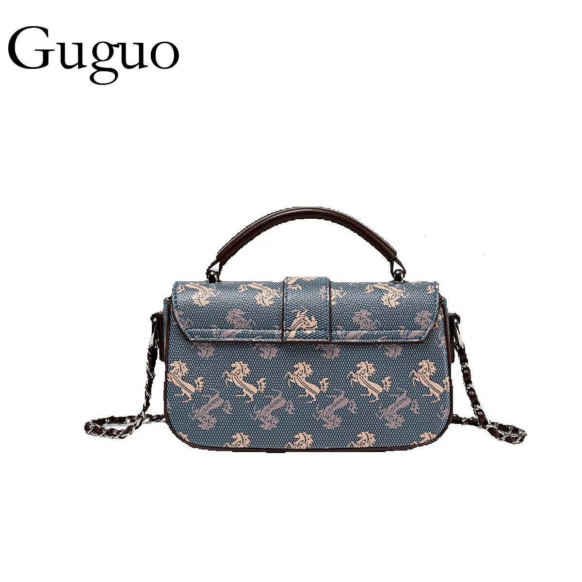 Guguo Free Shipping New Designer Bag High-end Shopping Bag Retro Chain Shoulder Underarm Bag Commuter Bag Versatile Color Series Handbag Fashionable V