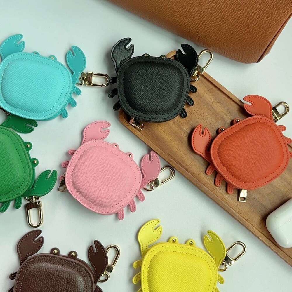 DHEssentials 2025 Winter Crab Bag Ornament, PU Earphone Case/Keychain/Lipstick Coin Purse/Car Decor, 7 Colors, Urban Minimalist, Wholesale