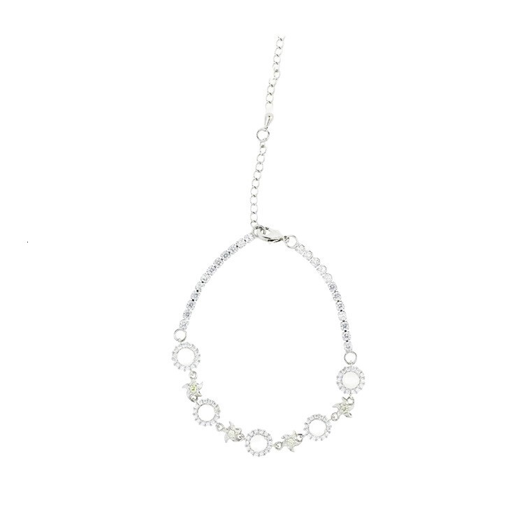Micro Pave Zircon Round Chalcedony Flower Bracelet Light High-end Fashion Versatile Niche Design Elegant Women's Jewelry - view 6