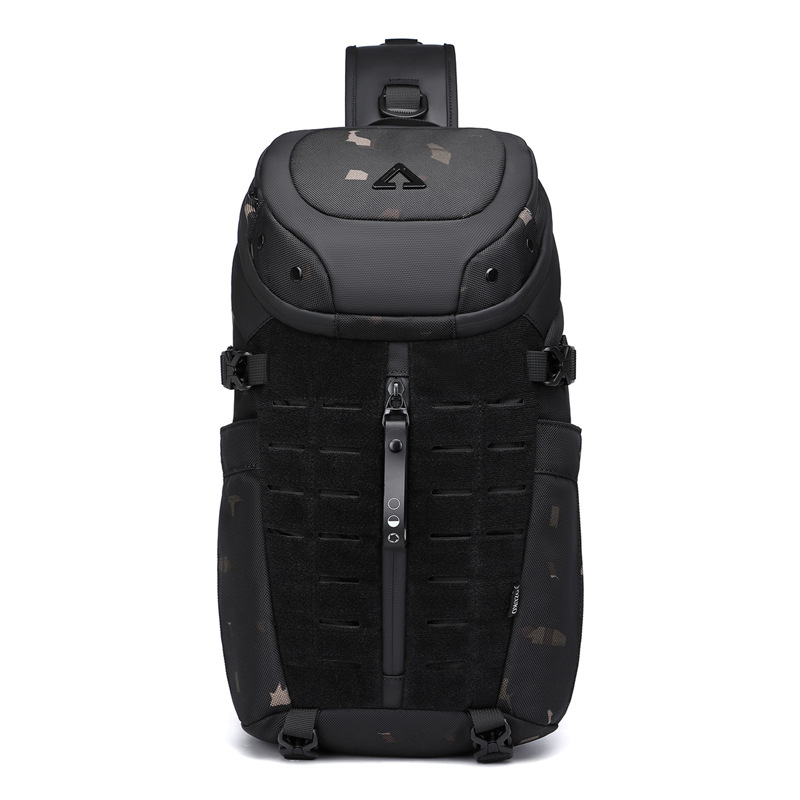 OZUKO men's tactical chest senior crossbody bag outdoor waterproof portable one-shoulder backpack for men