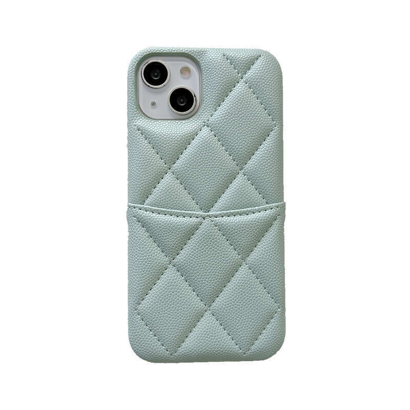 DHgargets iPhone 16 Pro Max Chanel Style Quilted Luxury Apple 11 Lychee Pattern 13 Leather 12 Card Slot Phone Case