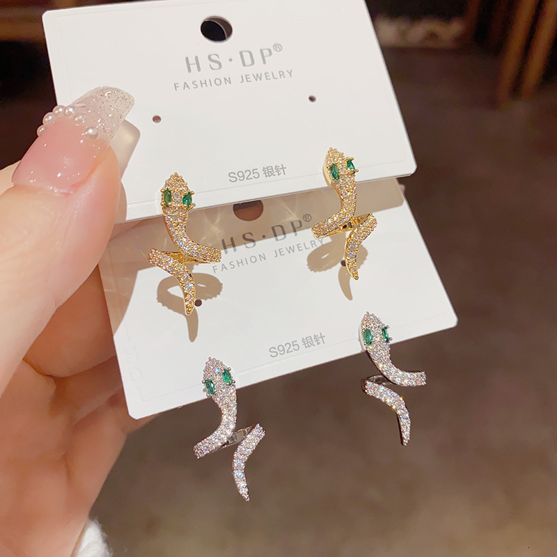 Jewelry ring Style Personality Minimalist Fashion Snake Shaped High End Unique Design Exquisite Simple Earrings Casual Combinations and Gifts
