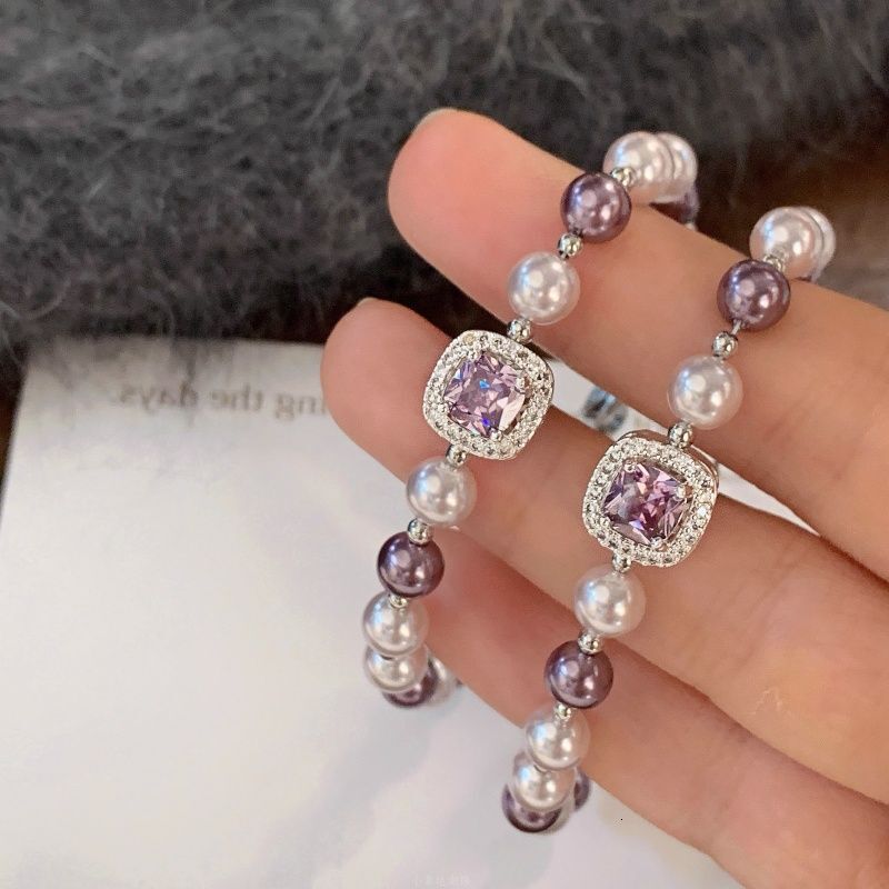 Zircon Round Artificial Pearl Pendant Light High-end Niche Bracelet Elegant Versatile Fashion Jewelry for Women - view 5