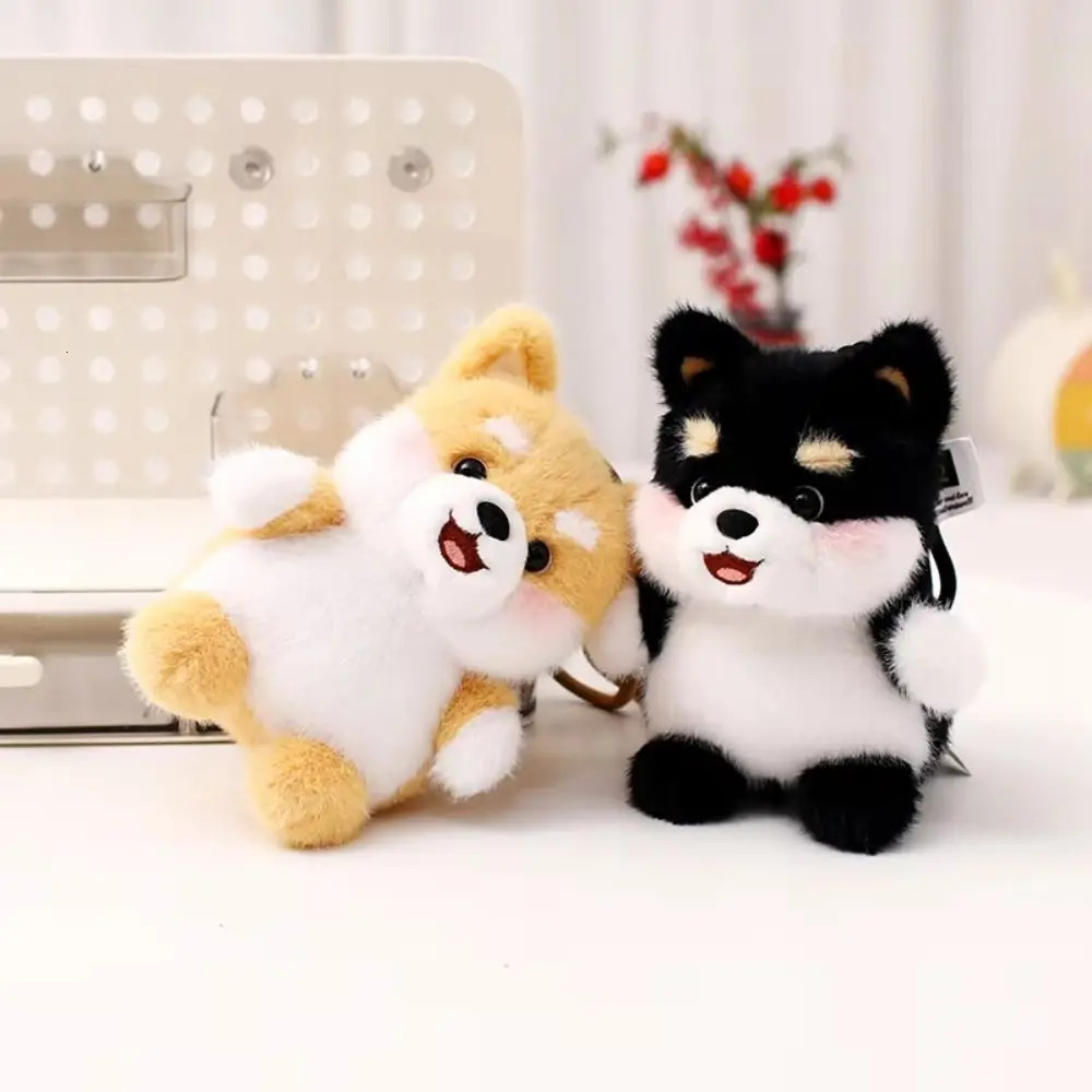 Puppy Dolls Dog Plush Pendant Schnauzer Bag Charm Husky Corgi Plush Stuffed Animal Shiba Inu Dog Stuffed Keychain Christmas Gift 250906