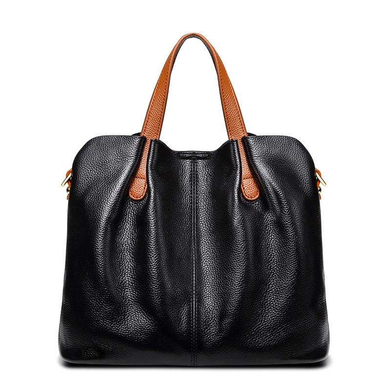 The 2025 new high-end large-capacity tote bag with contrasting colors is a versatile everyday women's bag and a niche crossbody handbag
