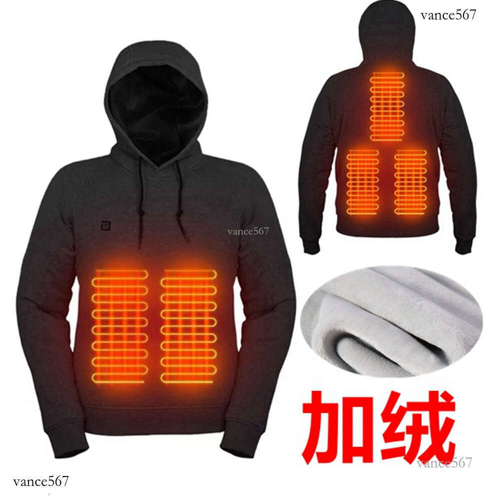 Hoodie jacket coat hoodies tracksuit men Men's USB Heated Fleece-Lined Sweatshirt Warm Outdoor Casual Clothing Electric Hea