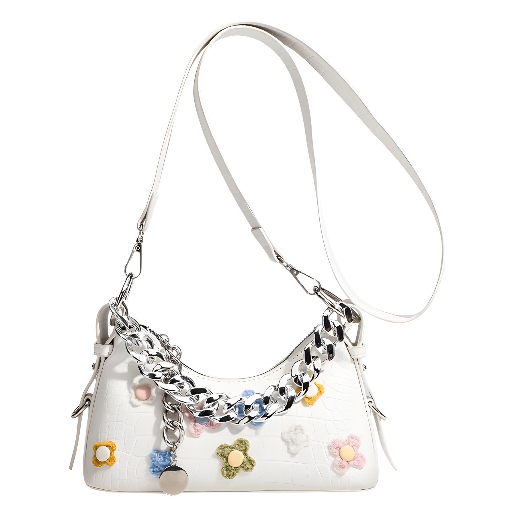 CHARHP&KEJNT this year's popular flower baguette premium texture small armpit cross-body bag