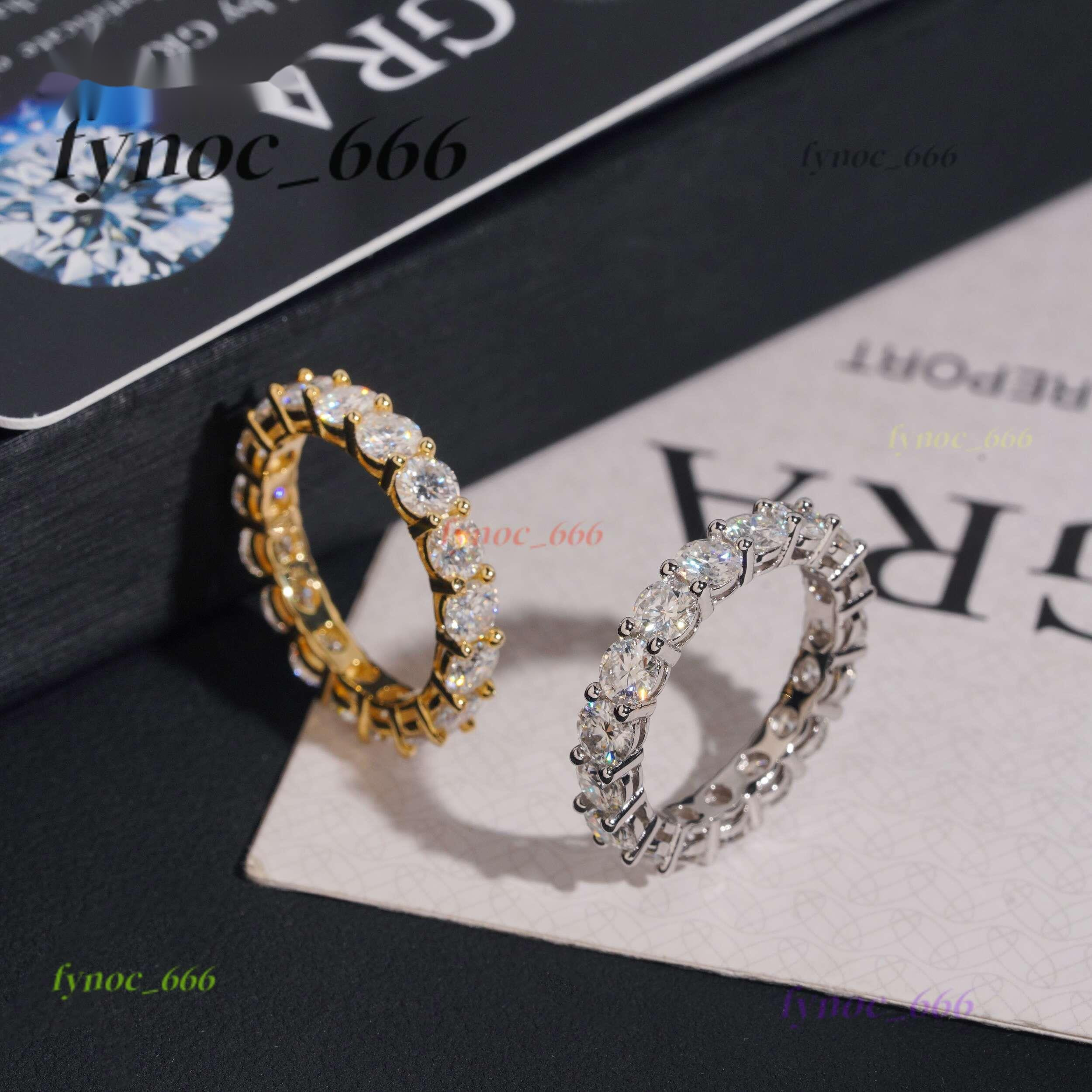 Fancy Jewelry Diamond Ring 925 Sterling Silver Hip Hop Moissanite Stacking Rings Couple Love Rings