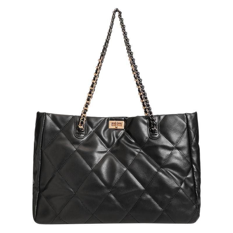 CHARHP&KEJNT large capacity tote female rhombus chain armpit commuter single shoulder bag