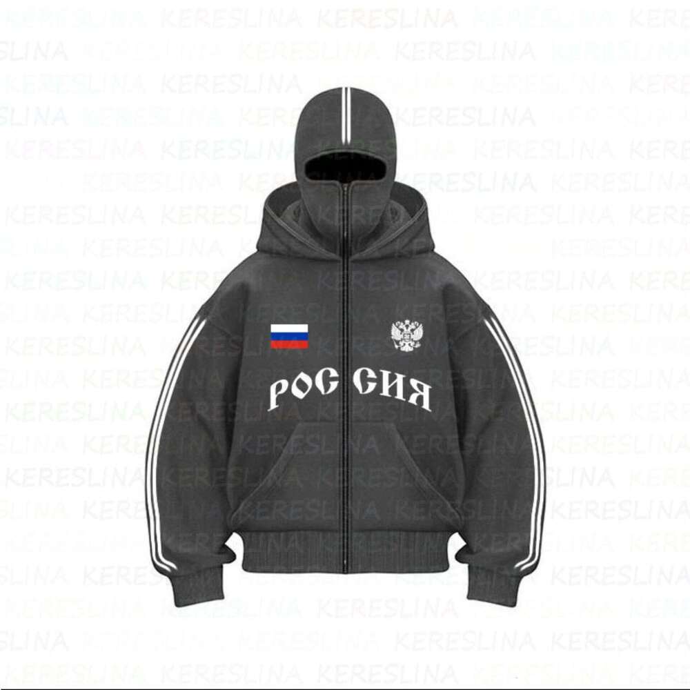 Hoodie jacket coat hoodies tracksuit men New Hot-Selling Double-Head Zipper POG GHB Printed Niche Design New Eye-Visible Jacket