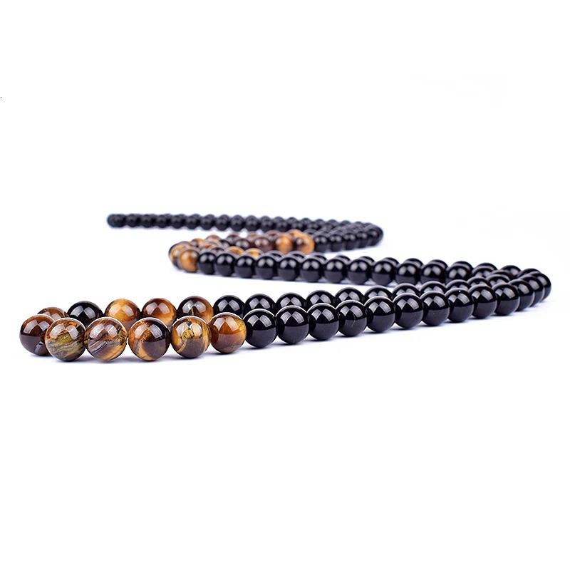 Hematite Obsidian Tiger Eye Beads Necklaces Men Fashion Triple Protection Necklace for Magnetic Health Protection Jewelry 250906