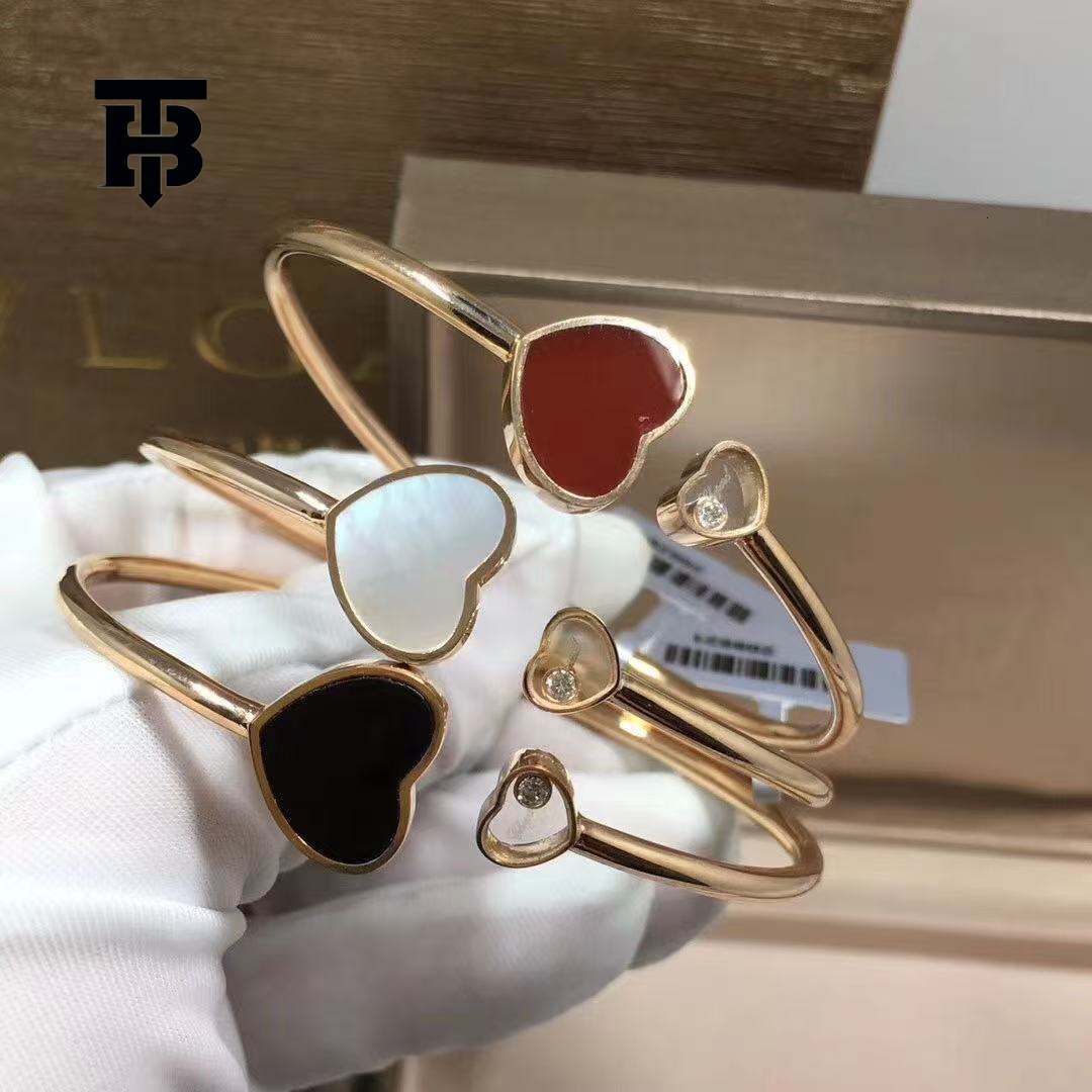 TB BHULAMTE New Women's Designer Luxury Accessories Rose Gold Heart Shaped Pearl Diamond Inlaid Bracelet Jewelry Comfortable Elegant And Noble