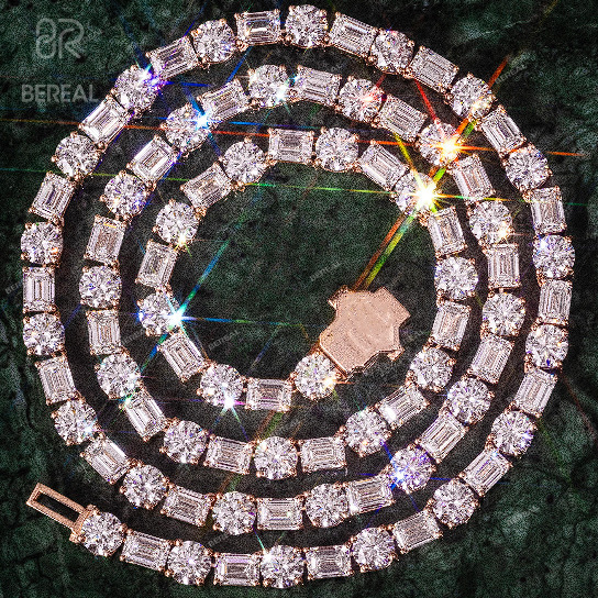 Pass Diamond Tester Vvs Moissanite Tennis Chain Factory Outlet Yellow Gold 925 Silver Tennis Chain Necklace Fine Women Jewelry