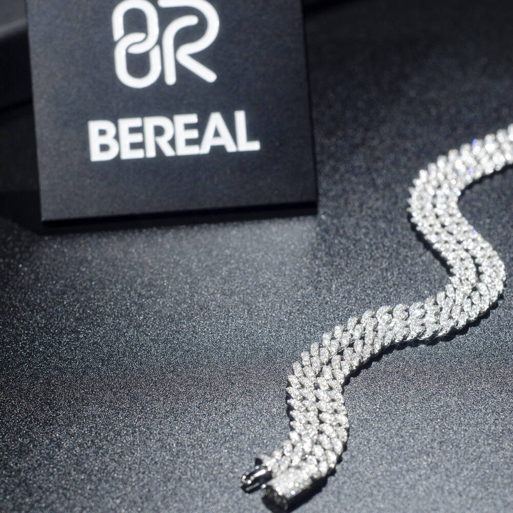 Wholesale Vvs Moissanite Cuban Chain Hip Hop Style Iced Out Round Brilliant Cut Gold Plated 925 Silver Necklace for Men Women