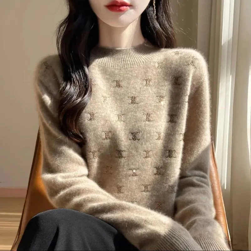 Women's Sweaters Designer Sweaters Women Clothes Fashion Turtleneck Temperament Bottoming Shirt Loose All-match Knitting Pullovers Autumn Winter Letter 1QT2