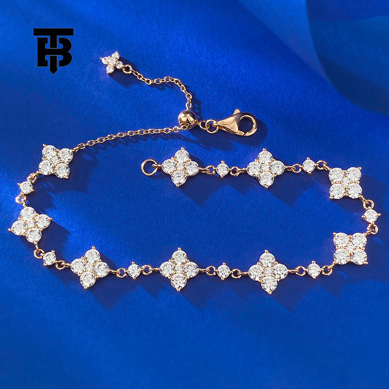 TB BHULAMTE Exquisite Women's Wrist Accessories Silver Gold Plated Crystal Diamonds Inlaid With Luxury Bracelets Niche High-end Trend Fashion Jew