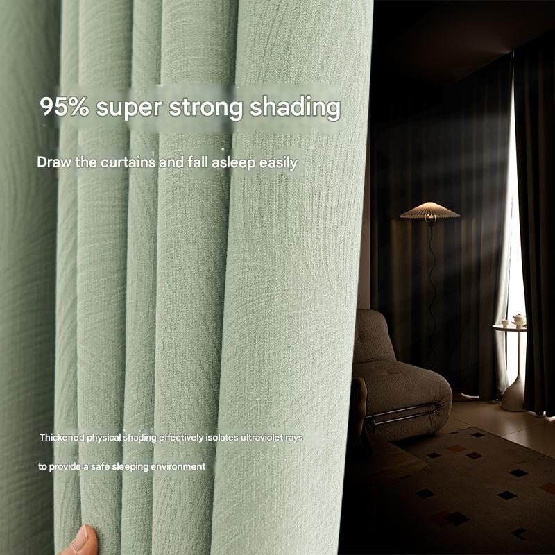YL-37182 New Chenille Jacquard Curtain High Shading Living Room Bedroom High Temperature Setting Keqiao Curtain Fabric Manufacturer