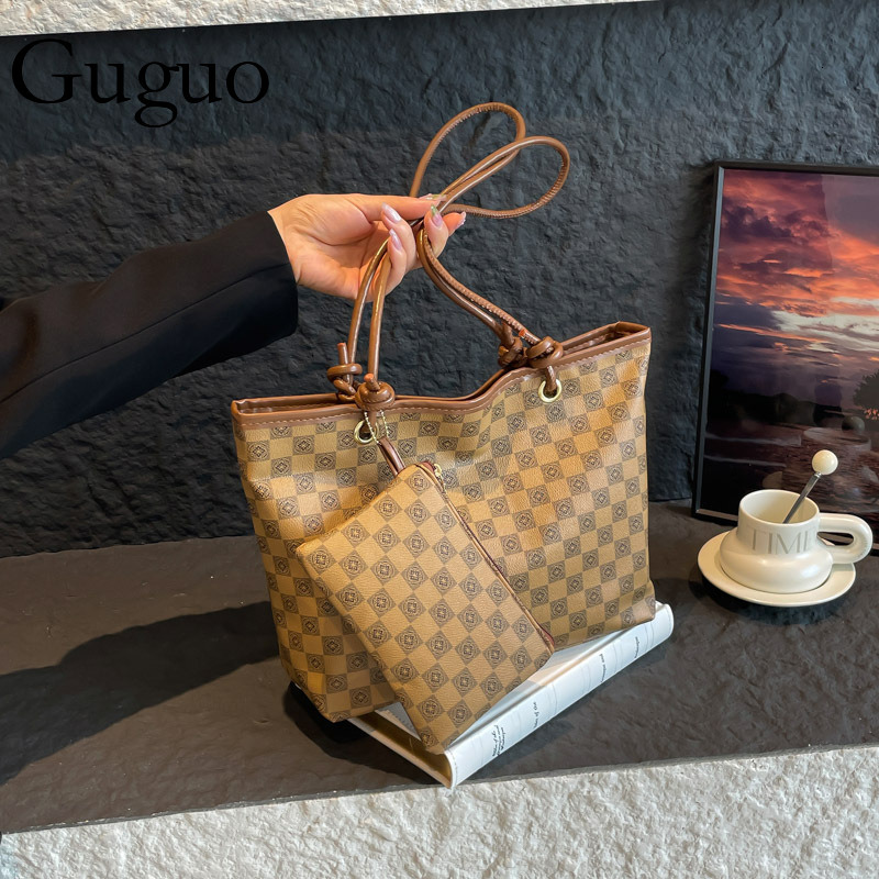 Guguo Free Shipping New Designer Bag High-end Shopping Bag Fashion Simple Mother-daughter Printed Tote Bag Women's Shoulder Handbag One Piece Dro