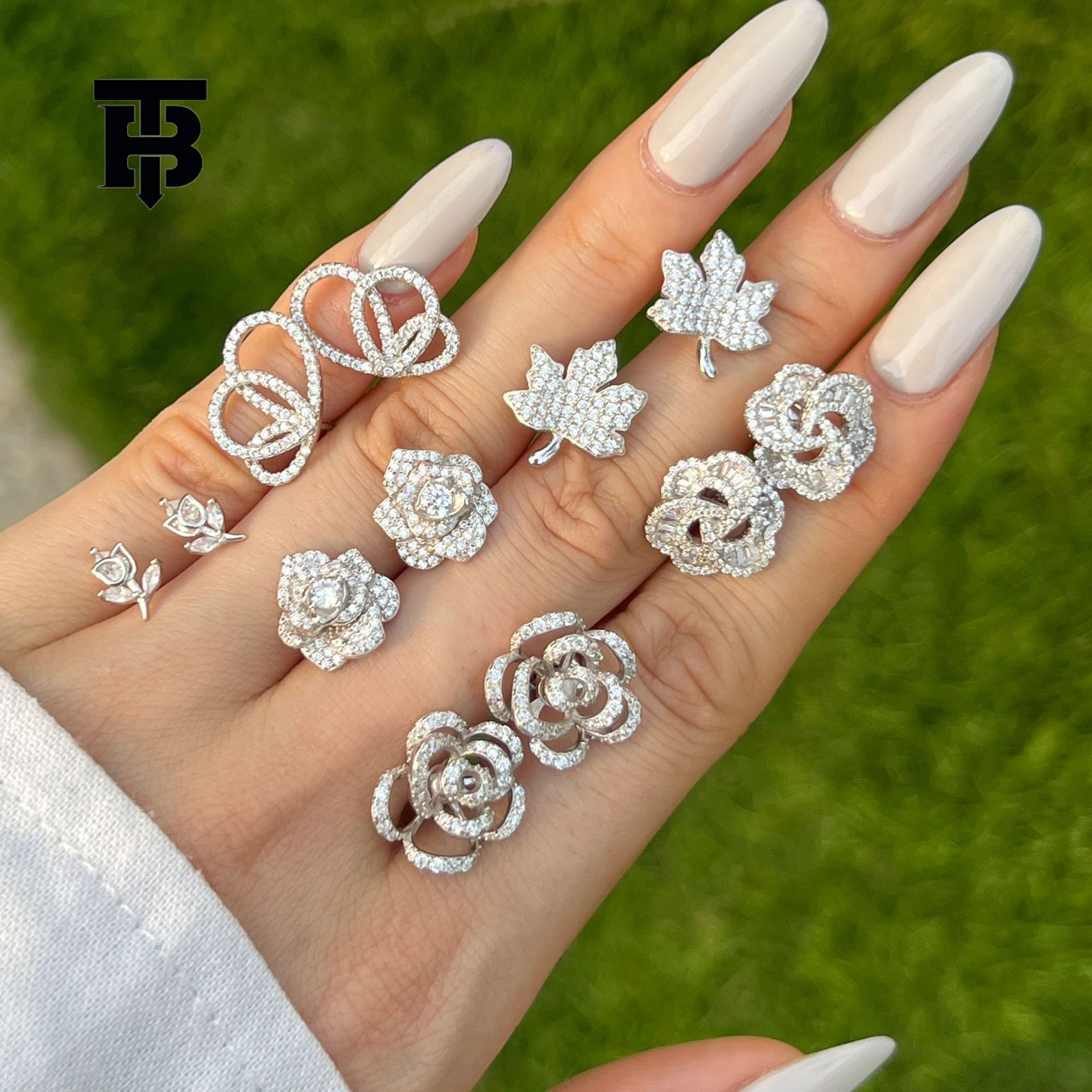 TB BHULAMTE Designer Women's Luxury S925 Pure Silver Clover Earrings Inlaid With Zircon Japanese Fashion Jewelry Trendy Versatile Accessories