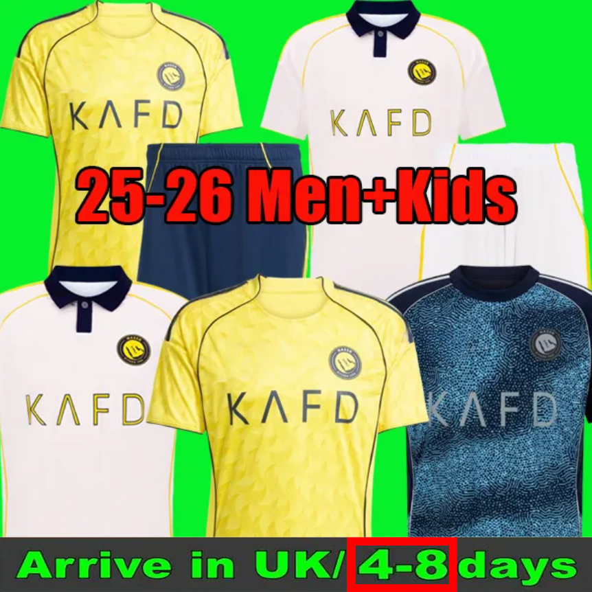26 27 Al Nassr FC soccer Jerseys Ronaldo 2026 2027 Home third away 3rd CR7 Mane Gonzalo Martinez Talisca FANS player version men kids kit Football shirt Al-Nassr 8888