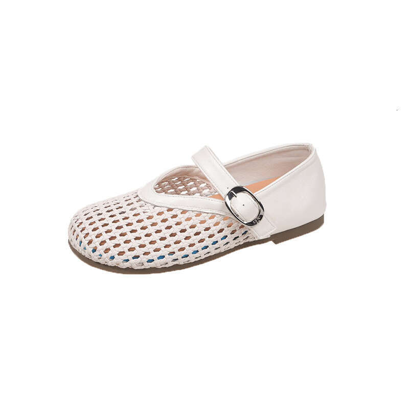Korean Style Hollow Mesh Sandals 2025 Summer New Flat Soft Comfortable Shallow Mary Jane Shoes Clogs