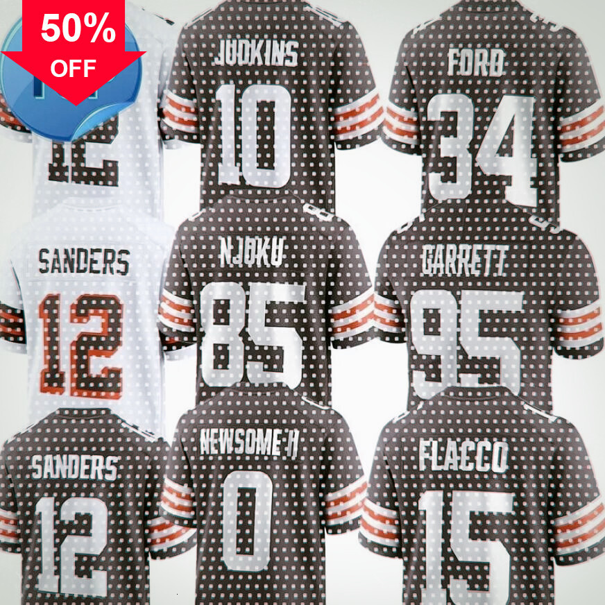 Mason Graham Shedeur Sanders Bernie Kosar Joe Thomas Myles Garrett Nick Chubb Deshaun Watson Jerome Ford Jerry Jeudy Jerry Jeudy Elijah Moore Football Browns Jersey