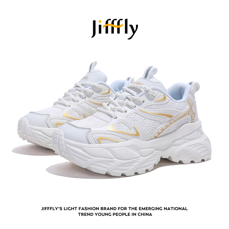 Jifffly designer shoes free shipping high quality outdoor vintage trainer shoes message height increase casual shoes for woman white black