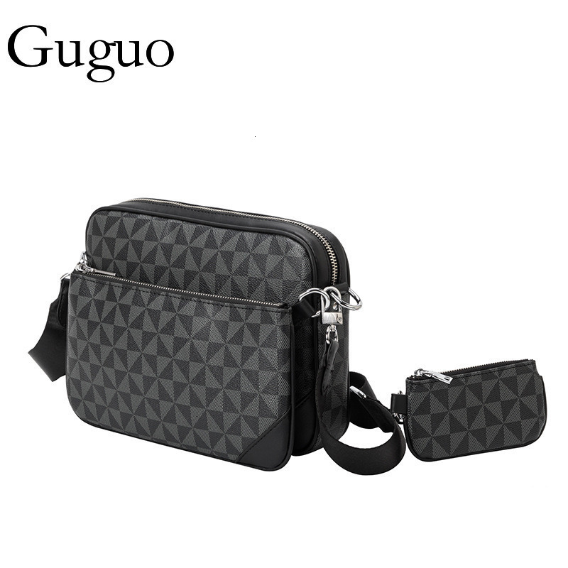 Guguo Free Shipping New Designer High-end Shopping Three-piece Set Printed Men's Easy-to-coordinate Retro Small Square Single Shoulder Bag Trendy