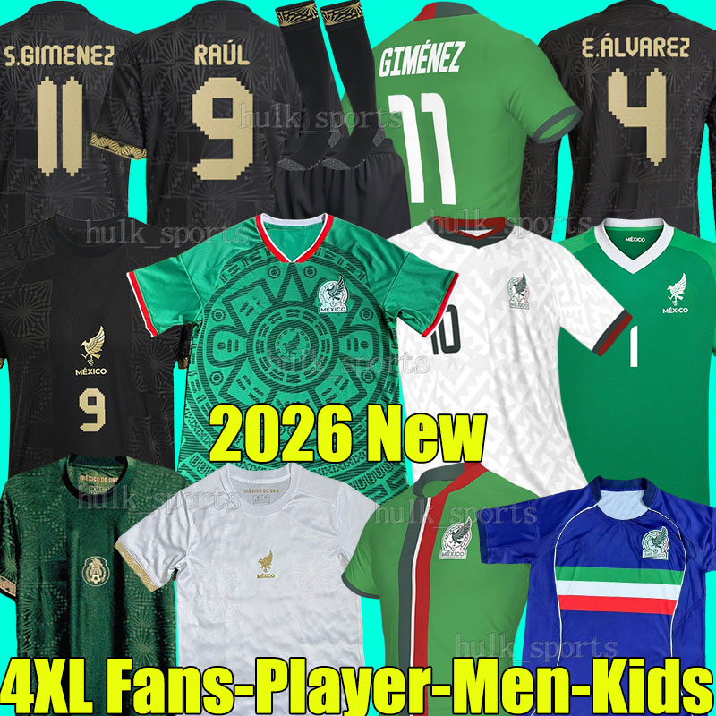 4XL 2026 MexicoS soccer jerseys RAUL MONTES E.ALVAREZ A.VEGA S.GIMENEZ SEPULVEDA O.PINEDA LIRA J. QUINONES R.ALVARADO HUERTA ALVAREZ men kids kits socks football shirts
