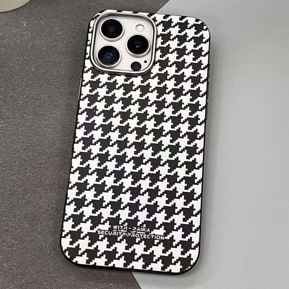 DHgargets New Houndstooth Compatible with Apple 16 Max Magnetic Phone Case 15 Pro Skin Feel 14 Shockproof Protective Cover