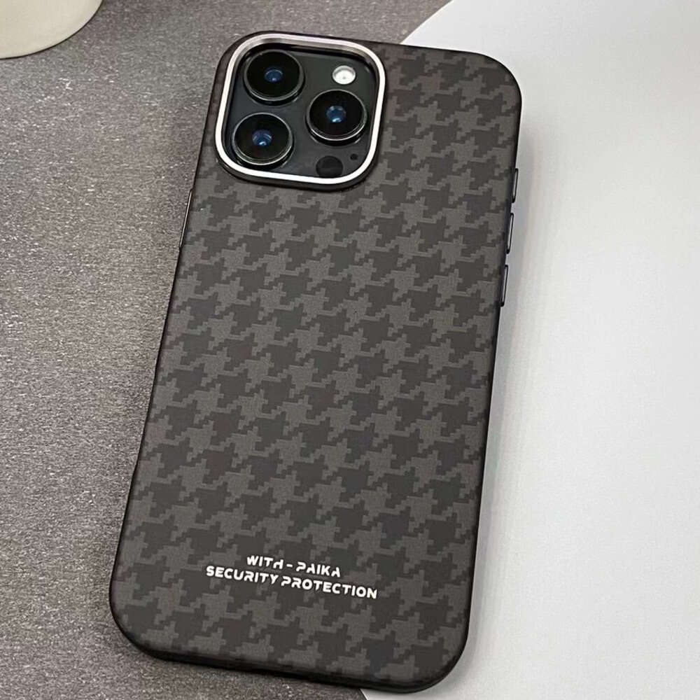 DHgargets New Houndstooth Compatible with Apple 16 Max Magnetic Phone Case 15 Pro Skin Feel 14 Shockproof Protective Cover