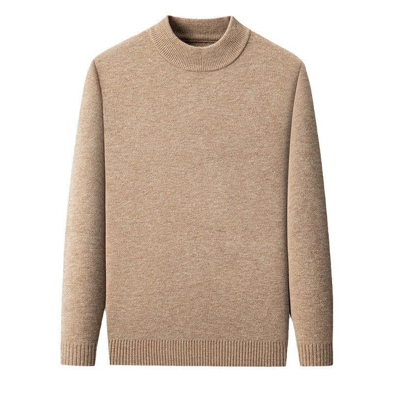 mens solid color longsleeve halfhigh collar 30 wool sweater casual stylish versatile and skinfriendly mens knitwear