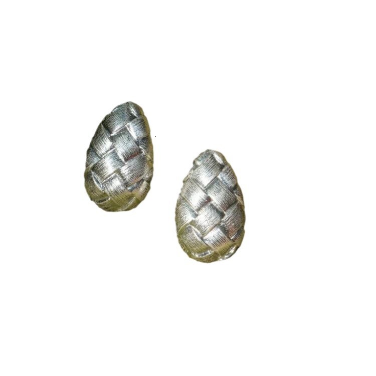 Luxury Brand Designer Jewelry New Trendy Retro Woven C Hoop Earrings Simple Brushed Design 925 Silver Needle Stud Earrings Elegant Temperament Women&#