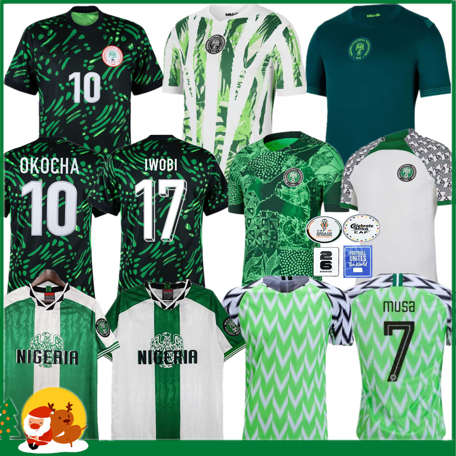 2024 2025 Nigeria IHEANACHO AINA Mens Soccer Jerseys National Team 24 25 SIMON OMERUO A. IWBOI Home Away Pre-match suit White Black Football Shirts
