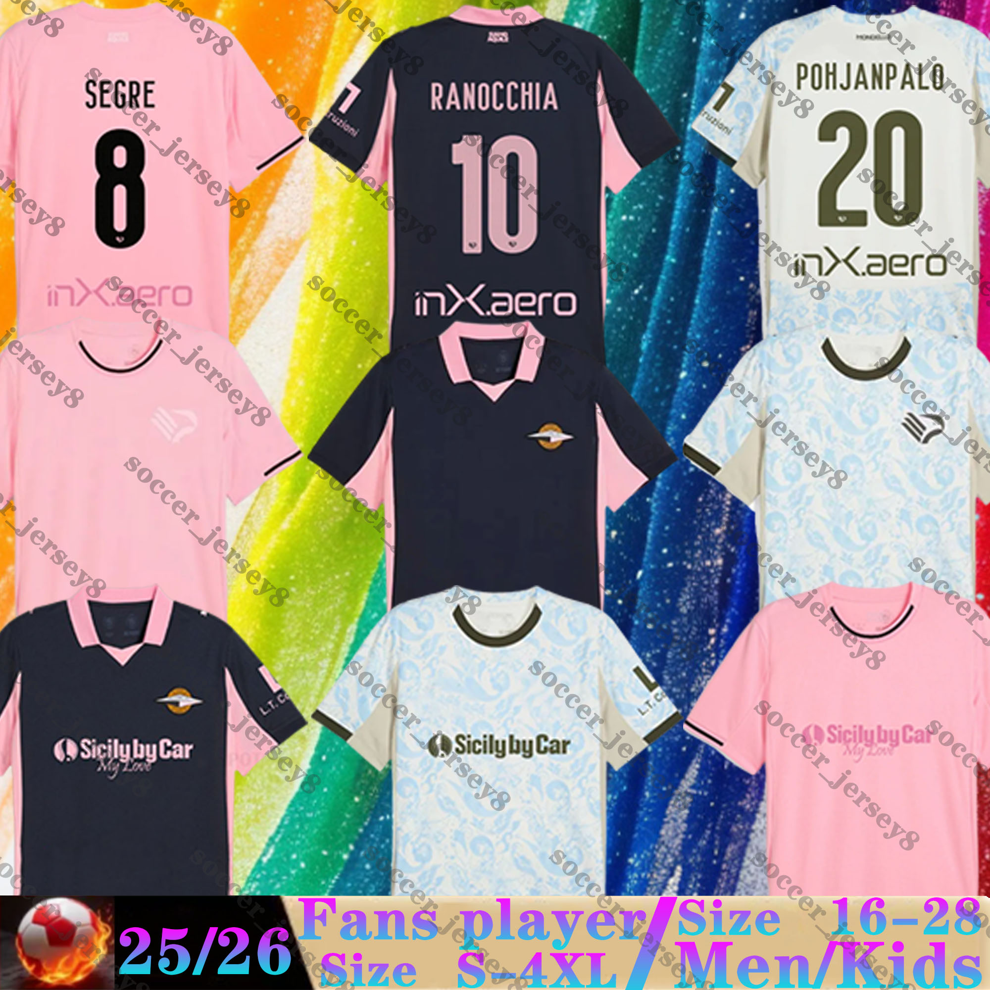 25 26 palermos soccer jerseys segre DI MARIANO SEGRE DIAKITE RANOCCHIA DOUARON 2025 2026 home Away 3RD LE DOUARON MARIANO BRUNORI VERRE football shirts MEN uniforms