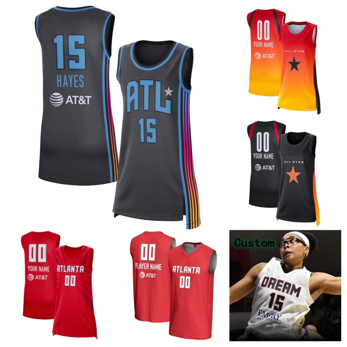 Allisha Gray Dream Jersey Basketball Rhyne Howard Brionna Jones Jordin Canada Brittney Griner Naz Hillmon Te-Hina Paopao Maya Caldwell Nia Coffey Men Women Youth