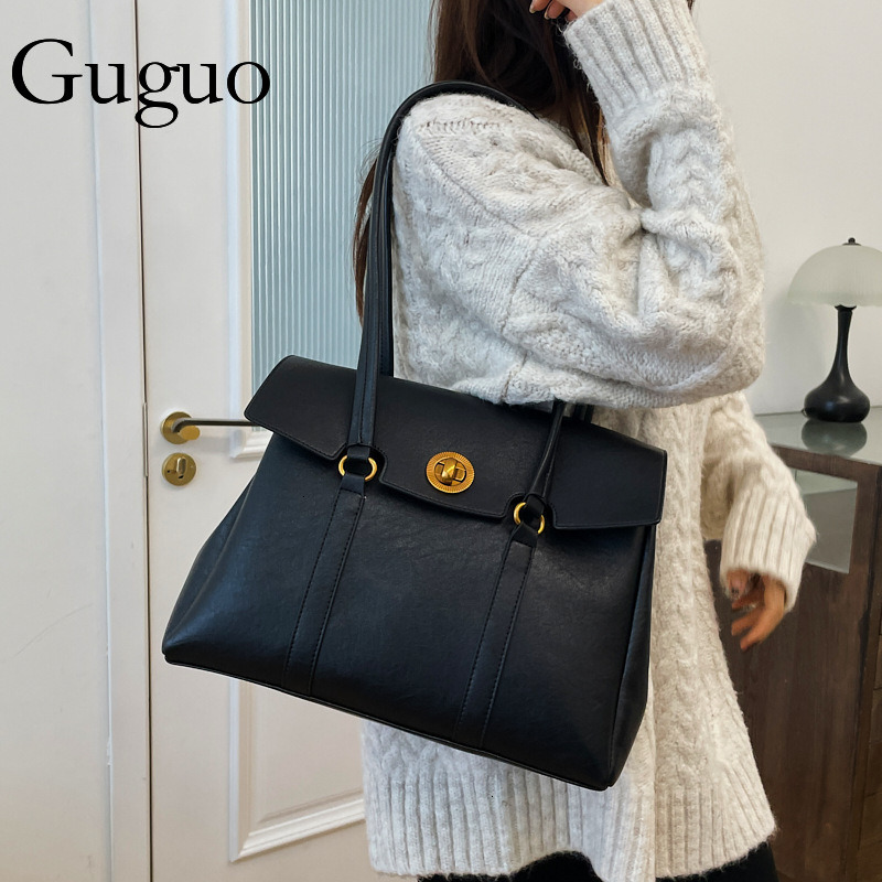 Guguo Free Shipping New Designer Bag High-end Shopping Bag Underarm Retro Fashion Tote Bag For Women Simple Casual Shoulder Bag High-end Women's 