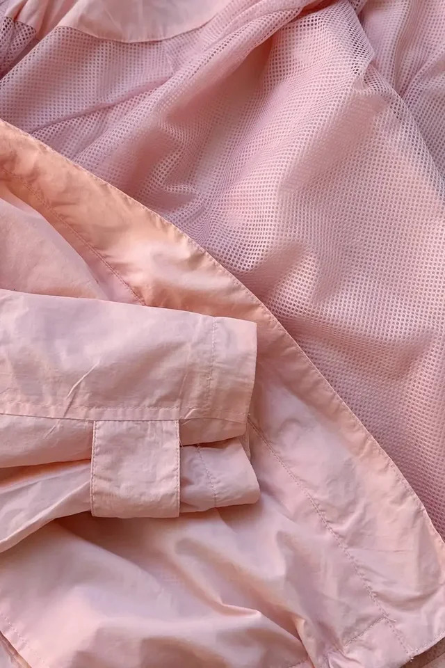 Windproof Stand Collar Hooded Jacket Womens Outdoor Casual Thin Short Coat Spring and Autumn Solid Color up 250906