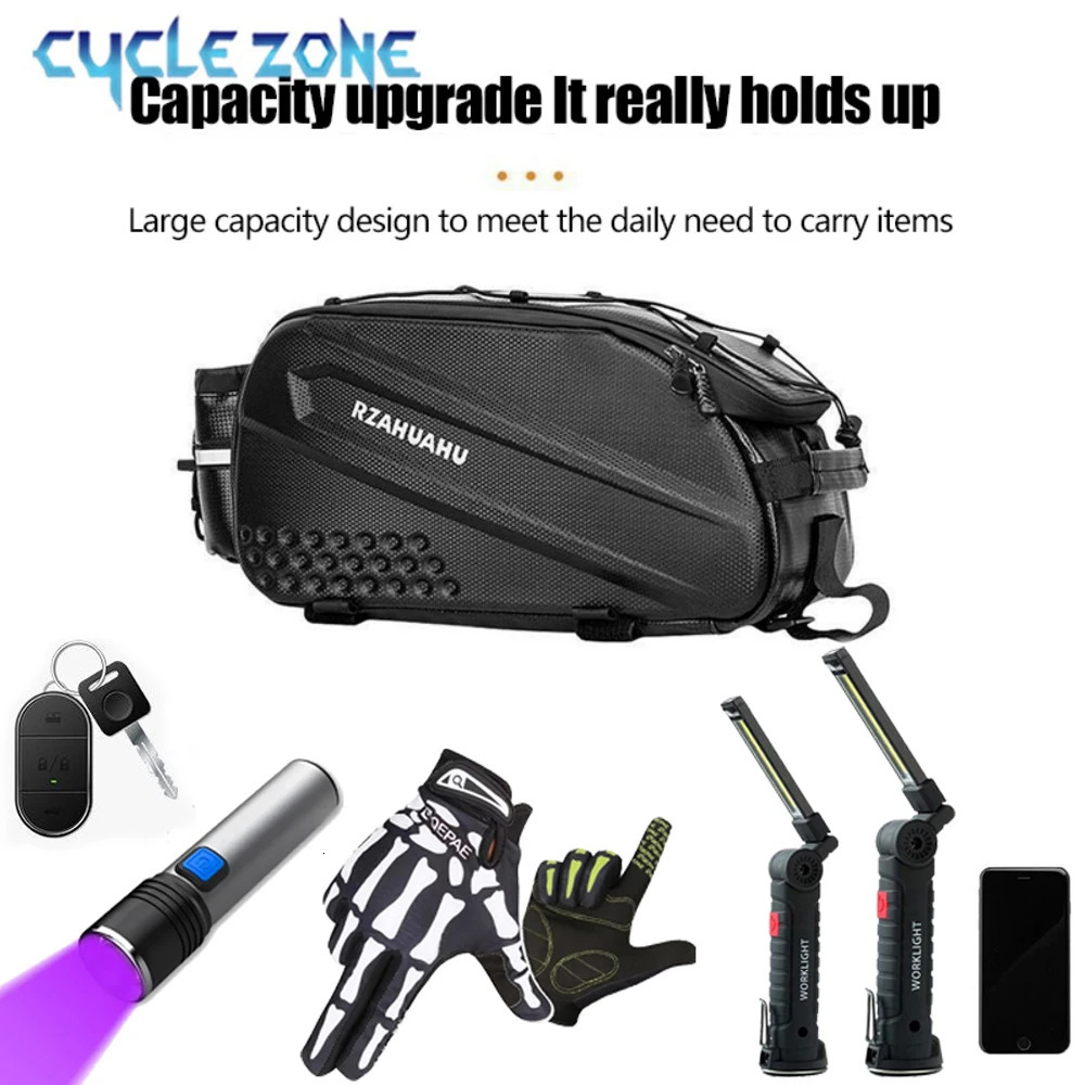 Large Capacity Bicycle Bag Bike Rear Seat Bag Multifunctional Shoulder Handbag Rack Bags Waterproof Cycling Seat Saddlebag 10L 250906