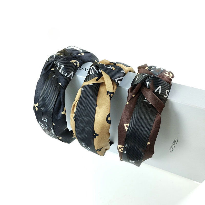 Brand Jewelry Designer Headbands Luxury Wide Edge Knotted Hair Hoop Headwear Hair Accessories for Women Girls Headwrap