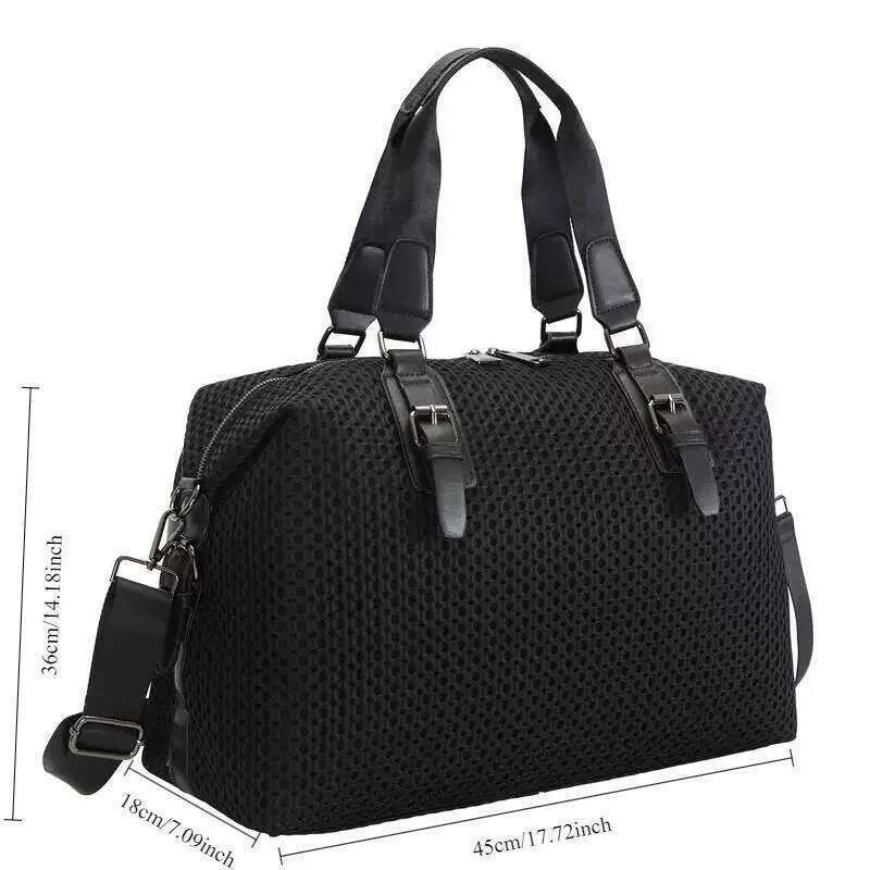 Travel Simple And Casual, Large Nylon Mesh Fabric, Bag, Detachable Shoulder Strap, Crossbody Bag