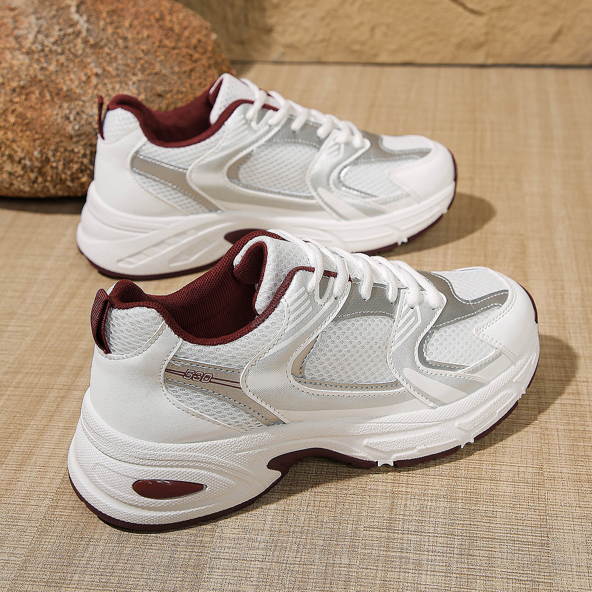 Free shipping for the new spring thick-soled lightweight breathable versatile casual sports shoes 2025