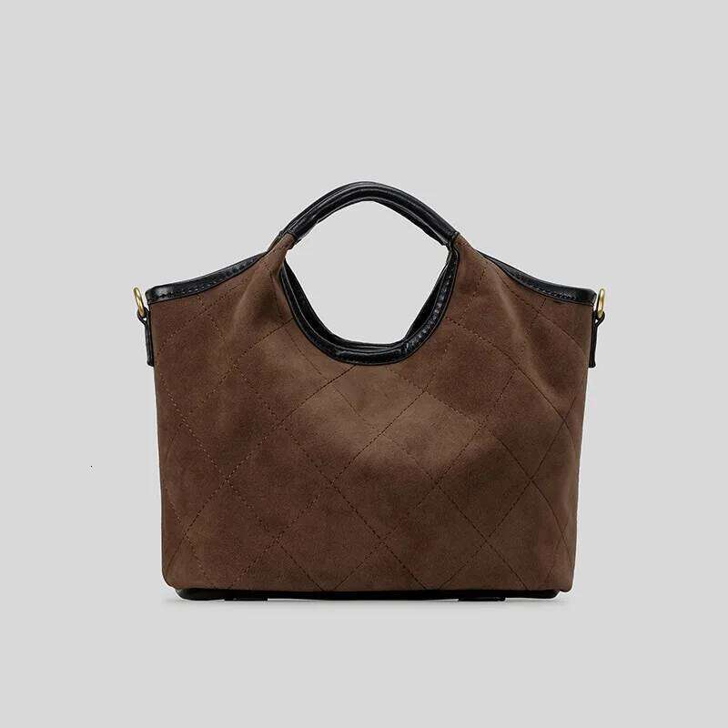Fashion Lingge Faux Suede Women Handbgas Designer Small Tote Pu Leather Shoulder Crossbody Bags Retro Winter Bag 2025
