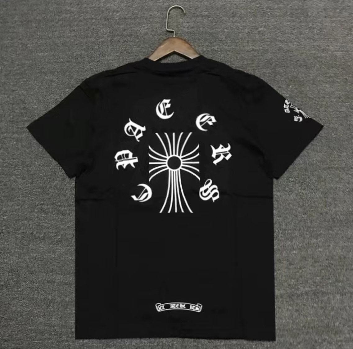 Summer T-shirt top high-end designer T-shirt tide brand printing niche cotton loose cross couple hip-hop cotton European and American sizes X-LLL