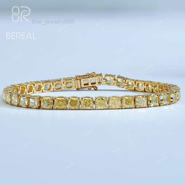 Pass Diamond Tester Vvs Moissanite Diamond Chain Advanced Yellow Gold925 Sterling Silver Tennis Necklace Women Jewelry