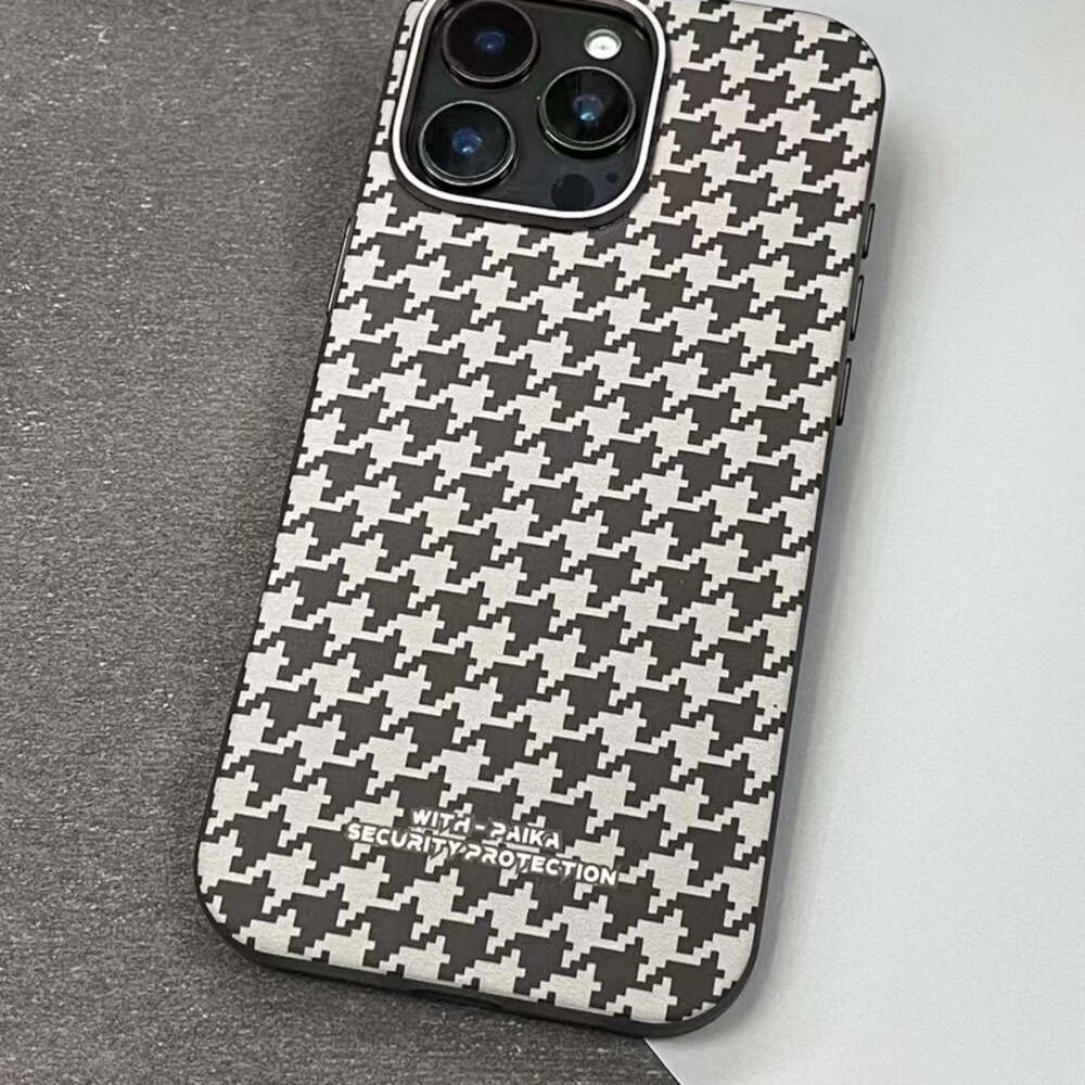 DHgargets New Houndstooth Compatible with Apple 16 Max Magnetic Phone Case 15 Pro Skin Feel 14 Shockproof Protective Cover