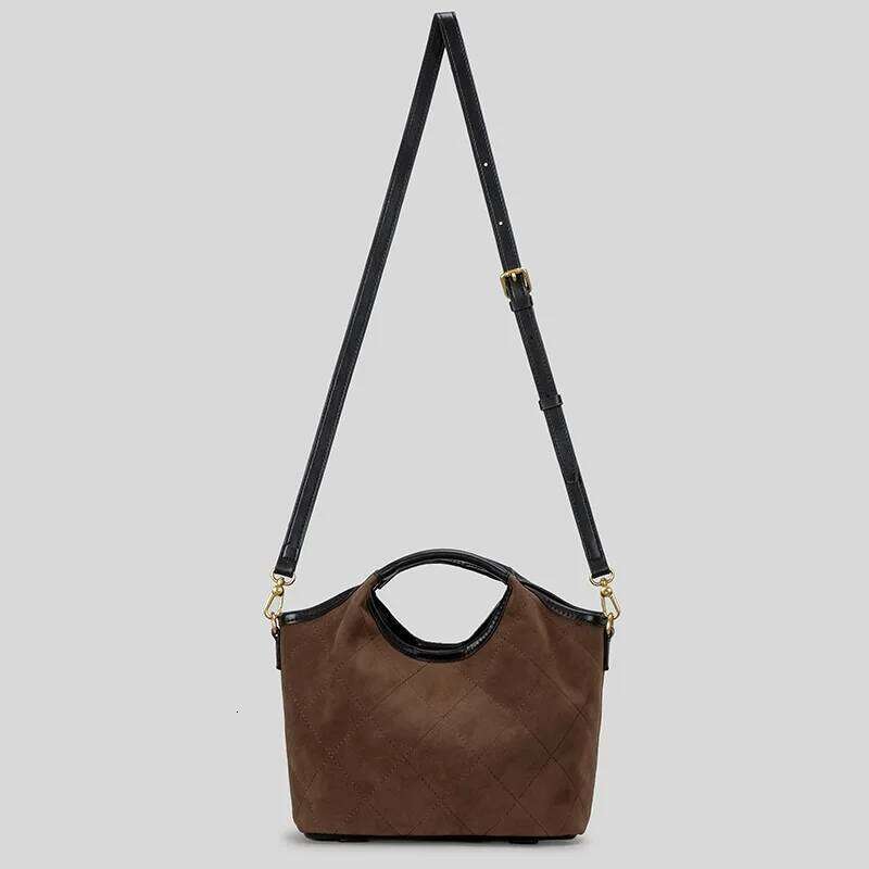 Fashion Lingge Faux Suede Women Handbgas Designer Small Tote Pu Leather Shoulder Crossbody Bags Retro Winter Bag 2025