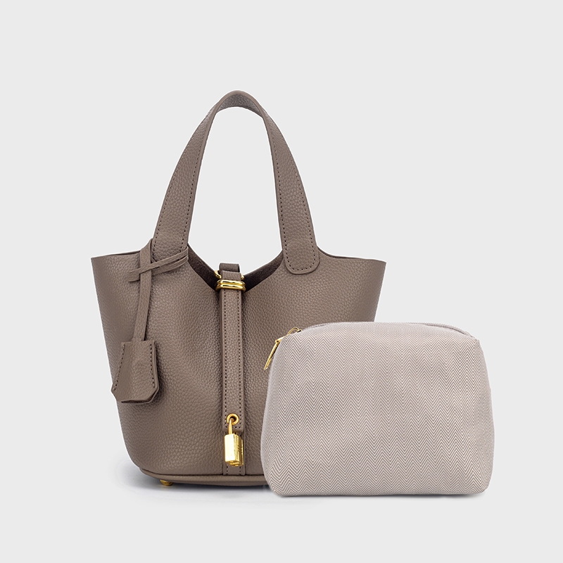 Free shipping fashionable women's handbag simple bucket bag steamed bun mother bag fashionable and versatile women's bag